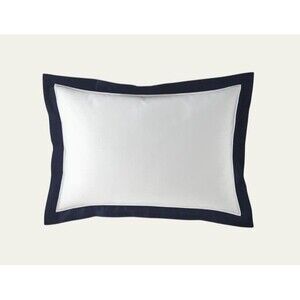 NWT Ralph Lauren RL Organic Sateen Border King Sham Pillow Cover Polo Navy New
